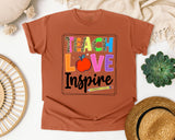 Teach Love Inspire Bright in Yam Comfort Colors 1717 tee