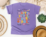 Happy To See Your Face Bright in Violet Comfort Colors 1717 tee