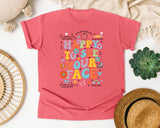 Happy To See Your Face Bright in Watermelon Comfort Colors 1717 tee