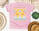 Preschool Stacked Bow in Blossom Comfort Colors 1717 tee