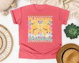 Preschool Stacked Bow in Watermelon Comfort Colors 1717 tee