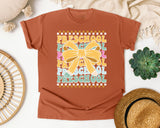 Preschool Stacked Bow in Yam Comfort Colors 1717 tee
