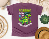 Roaring Into Kindergarten Dinosaur in Berry Comfort Colors 1717 tee