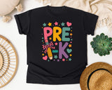 Pre-K Pencil Bow in Black Comfort Colors 1717 tee