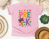 Pre-K Pencil Bow in Blossom Comfort Colors 1717 tee