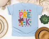 Pre-K Pencil Bow in Chambray Comfort Colors 1717 tee