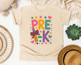 Pre-K Pencil Bow in Ivory Comfort Colors 1717 tee