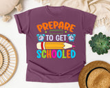 Prepare To Get Schooled Pencil in Berry Comfort Colors 1717 tee
