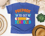 Prepare To Get Schooled Pencil in Flo Blue Comfort Colors 1717 tee