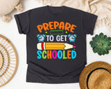 Prepare To Get Schooled Pencil in Graphite Comfort Colors 1717 tee