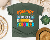 Prepare To Get Schooled Pencil in Moss Comfort Colors 1717 tee