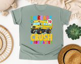 I'm Ready To Crush Kindergarten Bus in Bay Comfort Colors 1717 tee