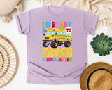 I'm Ready To Crush Kindergarten Bus in Orchid Comfort Colors 1717 tee