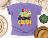I'm Ready To Crush Kindergarten Bus in Violet Comfort Colors 1717 tee
