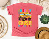 I'm Ready To Crush Kindergarten Bus in Watermelon Comfort Colors 1717 tee