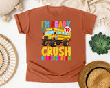 I'm Ready To Crush Kindergarten Bus in Yam Comfort Colors 1717 tee
