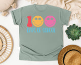 100 Days Of School Smiley in Bay Comfort Colors 1717 tee