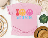 100 Days Of School Smiley in Blossom Comfort Colors 1717 tee