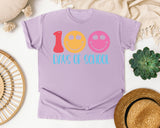 100 Days Of School Smiley in Orchid Comfort Colors 1717 tee