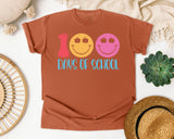 100 Days Of School Smiley in Yam Comfort Colors 1717 tee