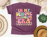 In My School Counselor Era in Berry Comfort Colors 1717 tee