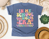 In My School Counselor Era in Blue Jean Comfort Colors 1717 tee