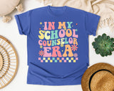 In My School Counselor Era in Flo Blue Comfort Colors 1717 tee