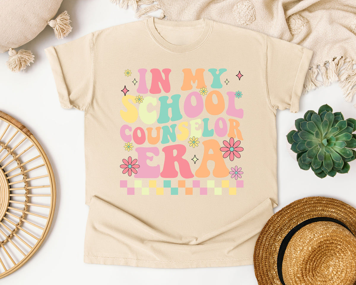 In My School Counselor Era in Ivory Comfort Colors 1717 tee
