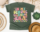 In My School Counselor Era in Moss Comfort Colors 1717 tee
