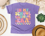 In My School Counselor Era in Violet Comfort Colors 1717 tee