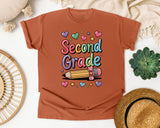 Second Grade Pencil Hearts in Yam Comfort Colors 1717 tee