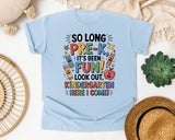 So Long Pre-K Look Out Kindergarten in Chambray Comfort Colors 1717 tee