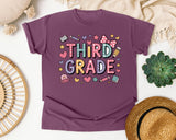 Third Grade Doodle in Berry Comfort Colors 1717 tee