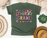 Third Grade Doodle in Moss Comfort Colors 1717 tee