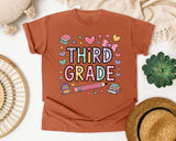 Third Grade Books Hearts in Yam Comfort Colors 1717 tee