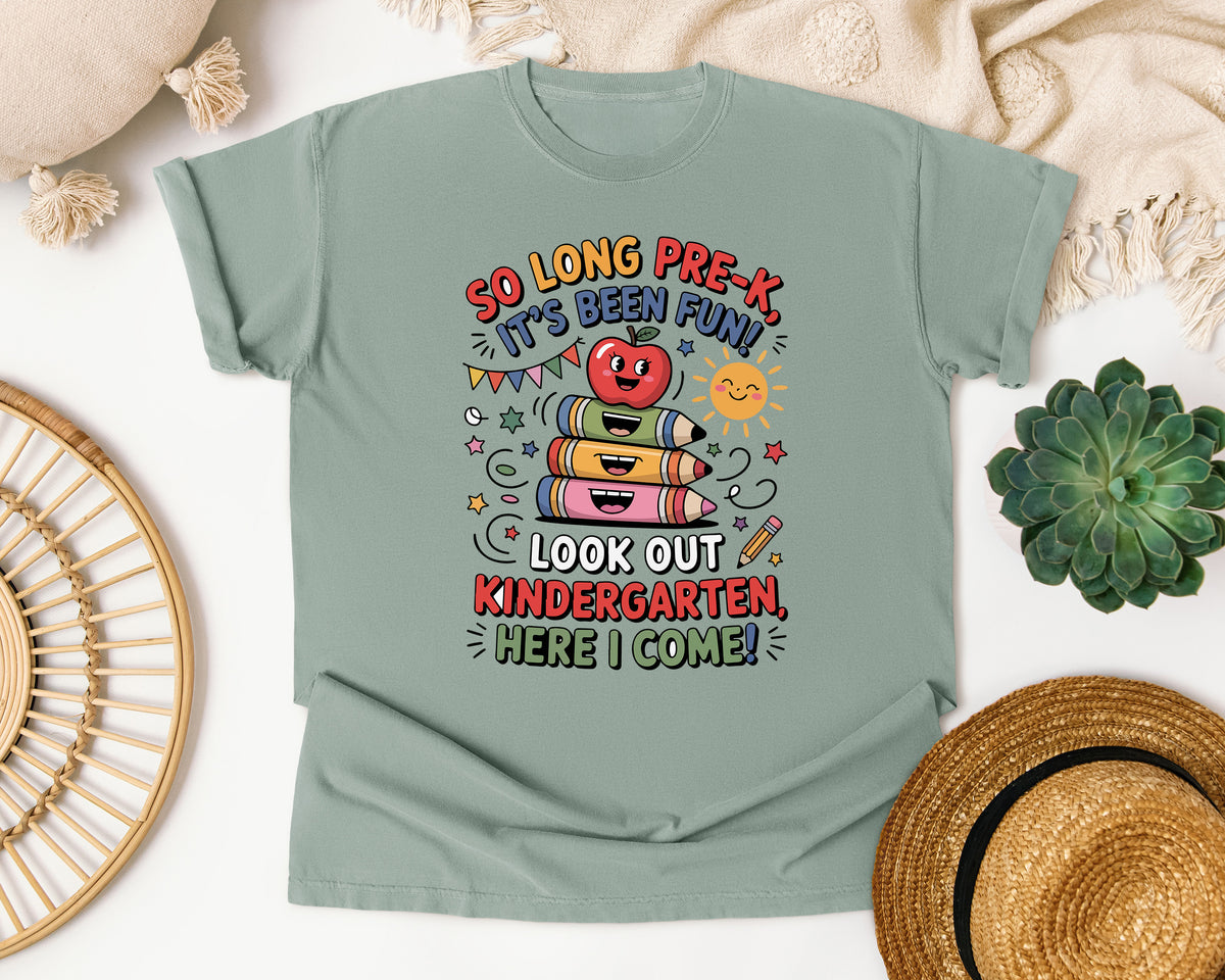 So Long Pre-K It's Been Fun in Bay Comfort Colors 1717 tee