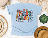 First Grade Pencil in Chambray Comfort Colors 1717 tee