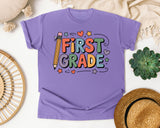 First Grade Pencil in Violet Comfort Colors 1717 tee