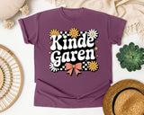 Kindergarten Daisy Bow in Berry Comfort Colors 1717 tee