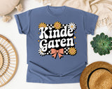 Kindergarten Daisy Bow in Blue Jean Comfort Colors 1717 tee