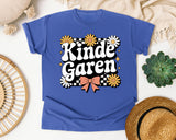 Kindergarten Daisy Bow in Flo Blue Comfort Colors 1717 tee