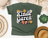Kindergarten Daisy Bow in Moss Comfort Colors 1717 tee
