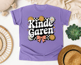 Kindergarten Daisy Bow in Violet Comfort Colors 1717 tee