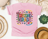 Second Grade Pencil Rainbow in Blossom Comfort Colors 1717 tee