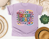 Second Grade Pencil Rainbow in Orchid Comfort Colors 1717 tee