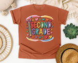 Second Grade Pencil Rainbow in Yam Comfort Colors 1717 tee
