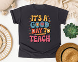 It's A Good Day To Teach Flowers in Graphite Comfort Colors 1717 tee