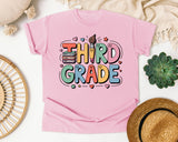 Third Grade Books Smiley in Blossom Comfort Colors 1717 tee
