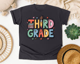 Third Grade Books Smiley in Graphite Comfort Colors 1717 tee