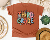 Third Grade Books Smiley in Yam Comfort Colors 1717 tee